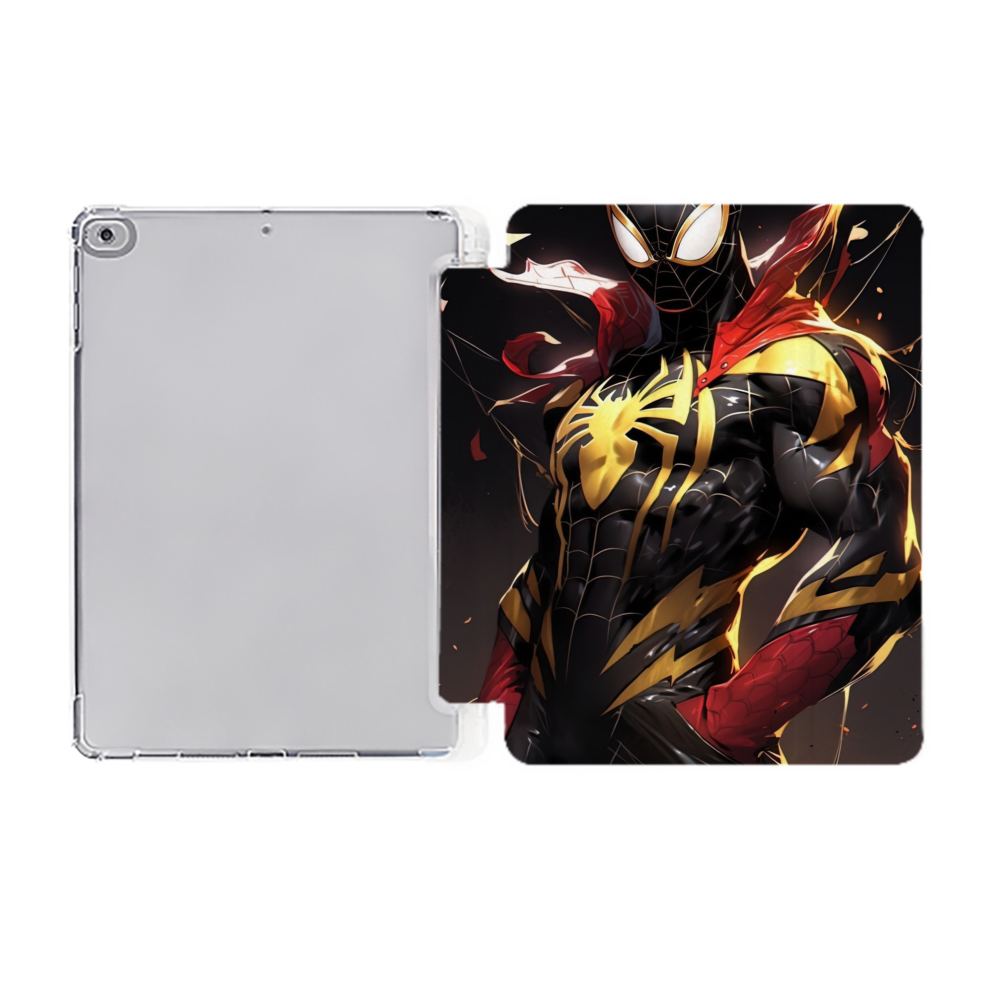 （画像用） Spider Man スパイダーマン IPad ケース ペン収納付き 三つ折りスタンド PUレザー×シリコン 対応機種9.5/10.5/10.9インチ